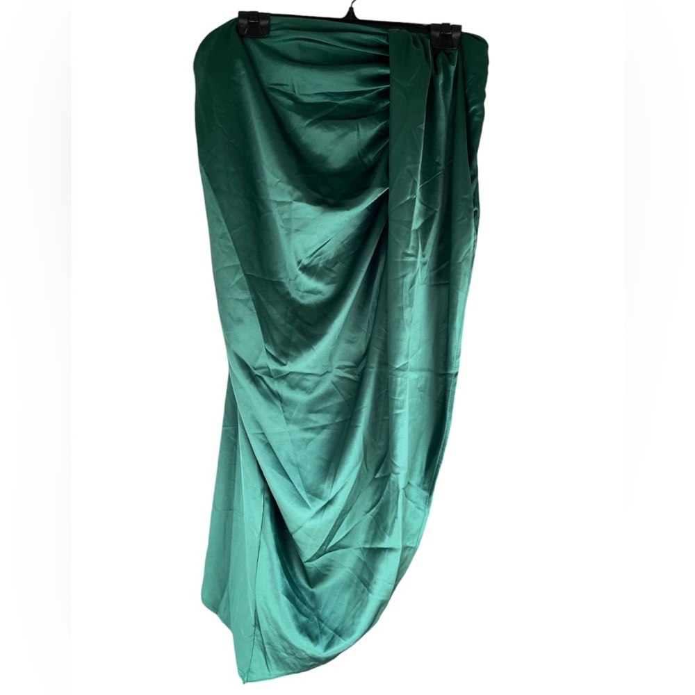 Fashion Nova Valencia Wrap Satin Festive MIDI Skirt